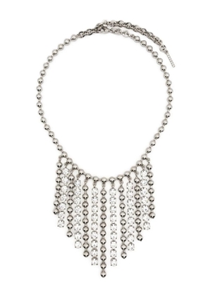Alessandra Rich crystal-embellished fringed necklace - Silver