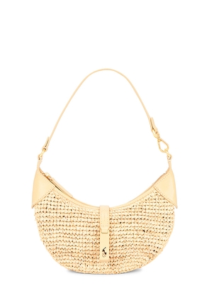 Polo Ralph Lauren Raffia Leather Mini Shoulder Bag in Neutral.