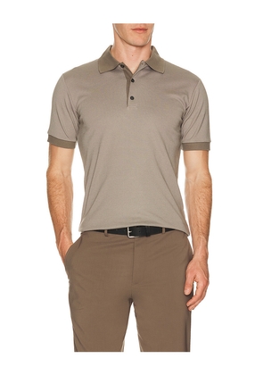 Theory Mod Jacquard Geo Polo in Brown. Size XS. Also in .