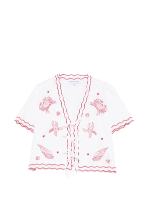 Maison Labiche Veneur scalloped embroidered blouse - White