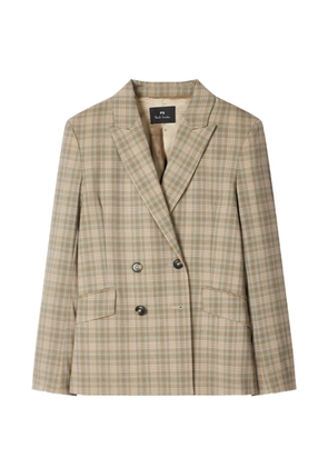 PS Paul Smith checked double-breasted blazer - Brown