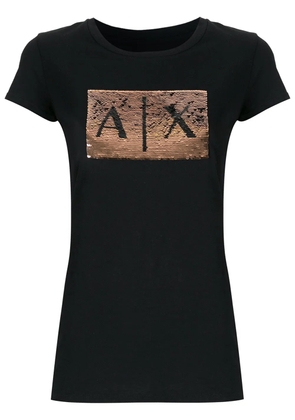 Armani Exchange sequin-embellished crew-neck T-shirt - Black