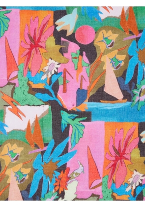 Paul Smith River Collage-print pocket square - Pink