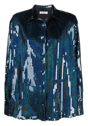 The New Arrivals Ilkyaz Ozel Colette sequinned long-sleeve shirt - Blue
