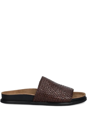 VAGABOND Effie woven leather slides - Brown