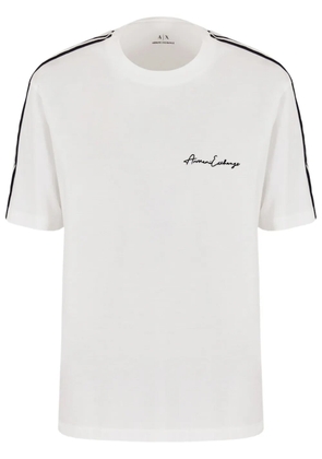 Armani Exchange logo-embroidered cotton T-shirt - White