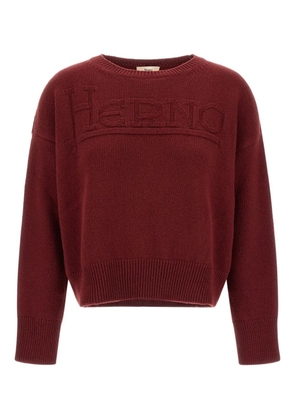 Herno logo-intarsia wool sweater - Red