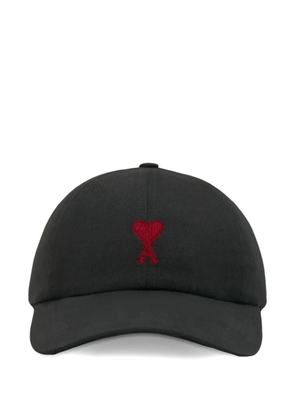 AMI Paris embroidered adjustable hat - Black