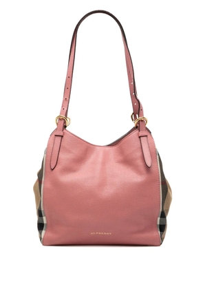 Burberry Pre-Owned 2000-2017 Small Leather and House Check Canvas Canterbury tote bag - Pink