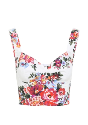 Dolce & Gabbana floral cotton top - White