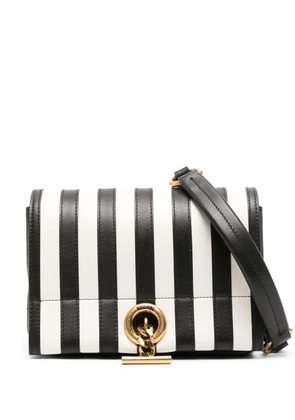 Moschino striped leather shoulder bag - Black