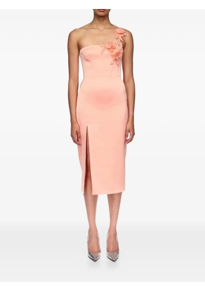 David Koma asymmetric midi dress - Pink