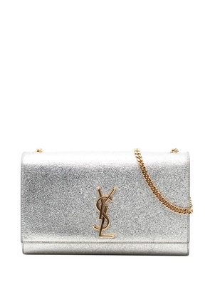 Saint Laurent Pre-Owned 2015 Medium Metallic Calfskin Classic Monogram Kate crossbody bag - Silver