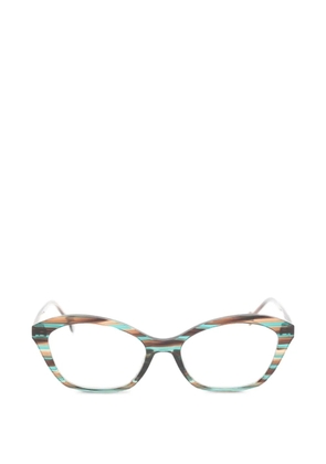 L.A. EYEWORKS Pancake striped cat-eye glasses - Green