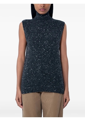 The Row speckled turtleneck sleeveless top - Grey