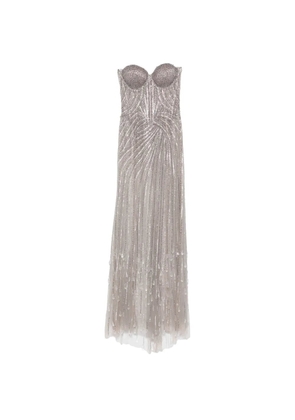 Cristina Savulescu The Moment embellished strapless maxi dress - Silver