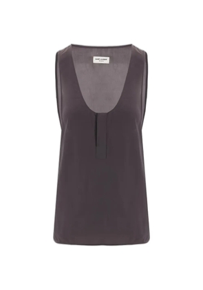 Saint Laurent sleeveless silk top - Grey