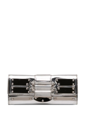 Gucci Pre-Owned 2016-2026 Patent Leather Mirror clutch bag - Silver