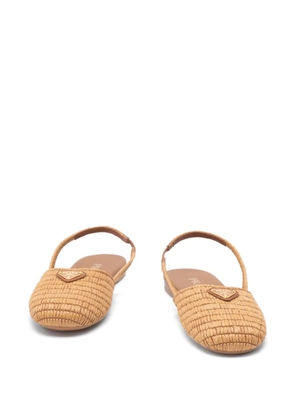 Prada triangle-logo ballet flats - Neutrals