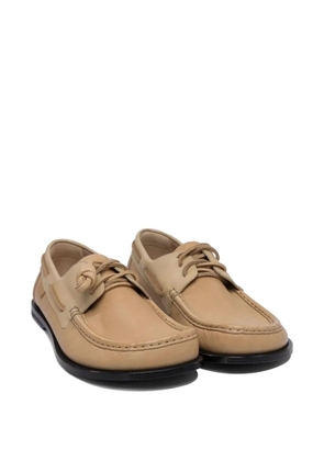LOEWE leather boat shoes - Neutrals