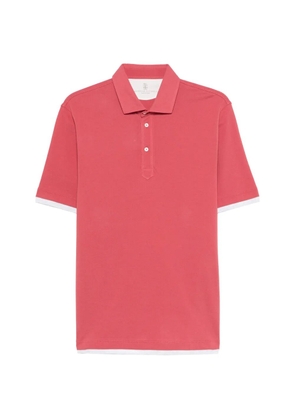 Brunello Cucinelli buttoned trim polo shirt - Pink