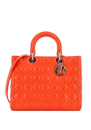 Christian Dior Pre-Owned Lady Dior Bag Cannage Quilt Lambskin Large tote bag - Orange