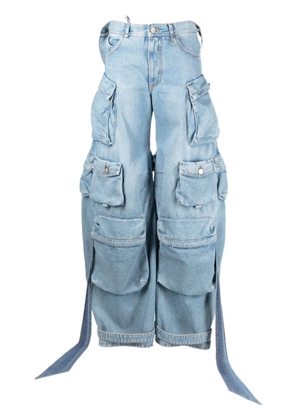 The Attico wide-leg cargo jeans - Blue