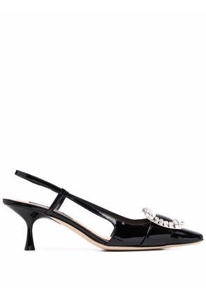 Sergio Rossi embellished-buckle mules - Black