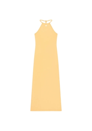 Courrèges logo-embroidered halterneck dress - Orange