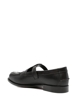 MORGILLO Martini woven buckle loafers - Brown