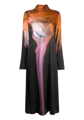 Stine Goya Mille abstract-print midi dress - Brown