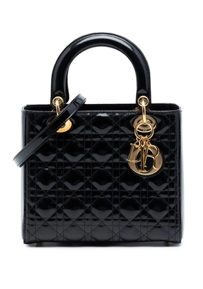 Christian Dior Pre-Owned 2015 Medium Patent Cannage Lady Dior satchel - Black