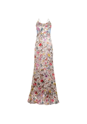 Roberto Cavalli floral print slip dress - Neutrals