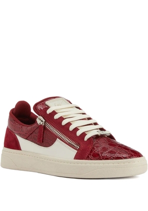 Giuseppe Zanotti Frankie crocodile-effect sneakers - Red