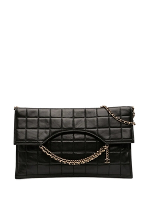 CHANEL Pre-Owned 2002-2003 CC Chocolate Bar Lambskin Fold Down Envelope shoulder bag - Black