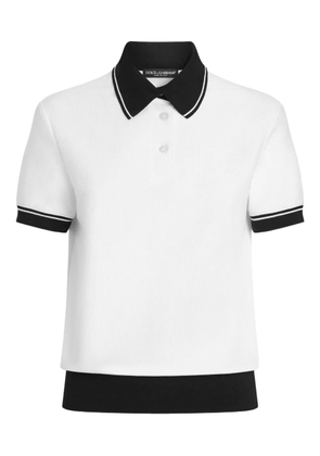 Dolce & Gabbana embroidered-logo polo top - White