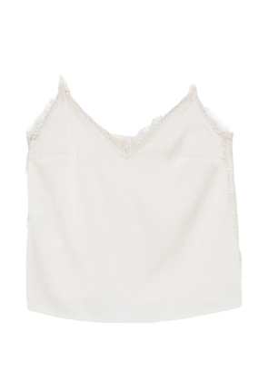 IMPERIAL lace V-neck top - Neutrals