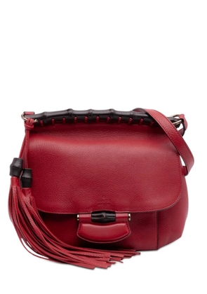 Gucci Pre-Owned 2016-2025 Medium Leather Bamboo Nouveau Fringe crossbody bag - Red