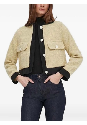 Sisley buttoned-pocket tweed jacket - Neutrals