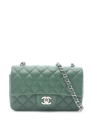 CHANEL Pre-Owned 2019 Mini Rectangular Classic Lambskin Single Flap crossbody bag - Green
