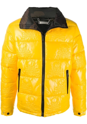 Philipp Plein skull padded jacket - Yellow