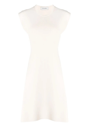 Yves Salomon fine-ribbed sleeveless mini dress - Neutrals