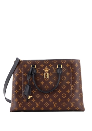 Louis Vuitton Pre-Owned Flower Monogram Canvas with Leather tote bag - Black