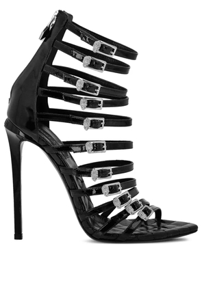 Philipp Plein Skull leather sandals - Black