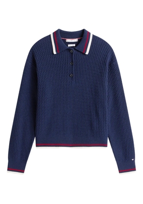 Tommy Hilfiger cable-knit polo shirt - Blue
