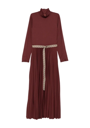 Herno pleated high-neck dress - Red