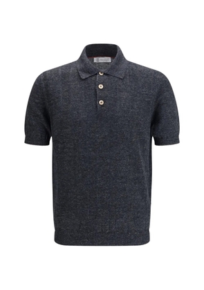 Brunello Cucinelli button short-sleeve polo shirt - Grey
