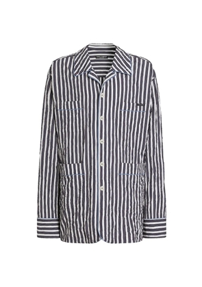 Dolce & Gabbana crinkled striped vanity shirt - Blue