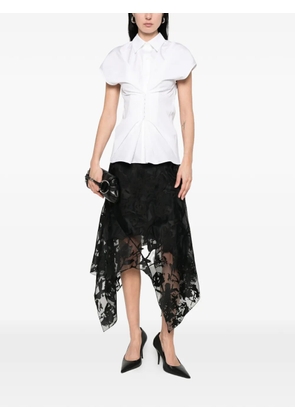 Alexander McQueen flower devoré asymmetric skirt - Black