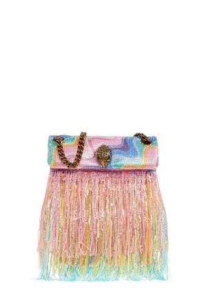 Kurt Geiger London mini fringed patterned shoulder bag - Pink